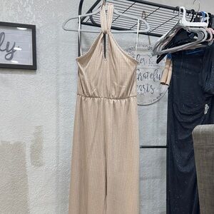 Chic Beige Halter Jumpsuit